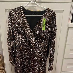 NWT Sam Edelman bronze sequin dress